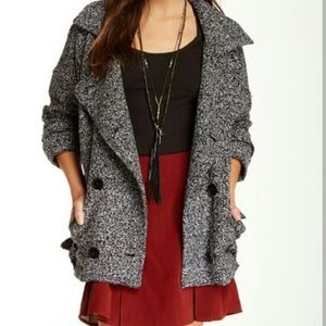 Free People Tweed Boucle Pea Coat